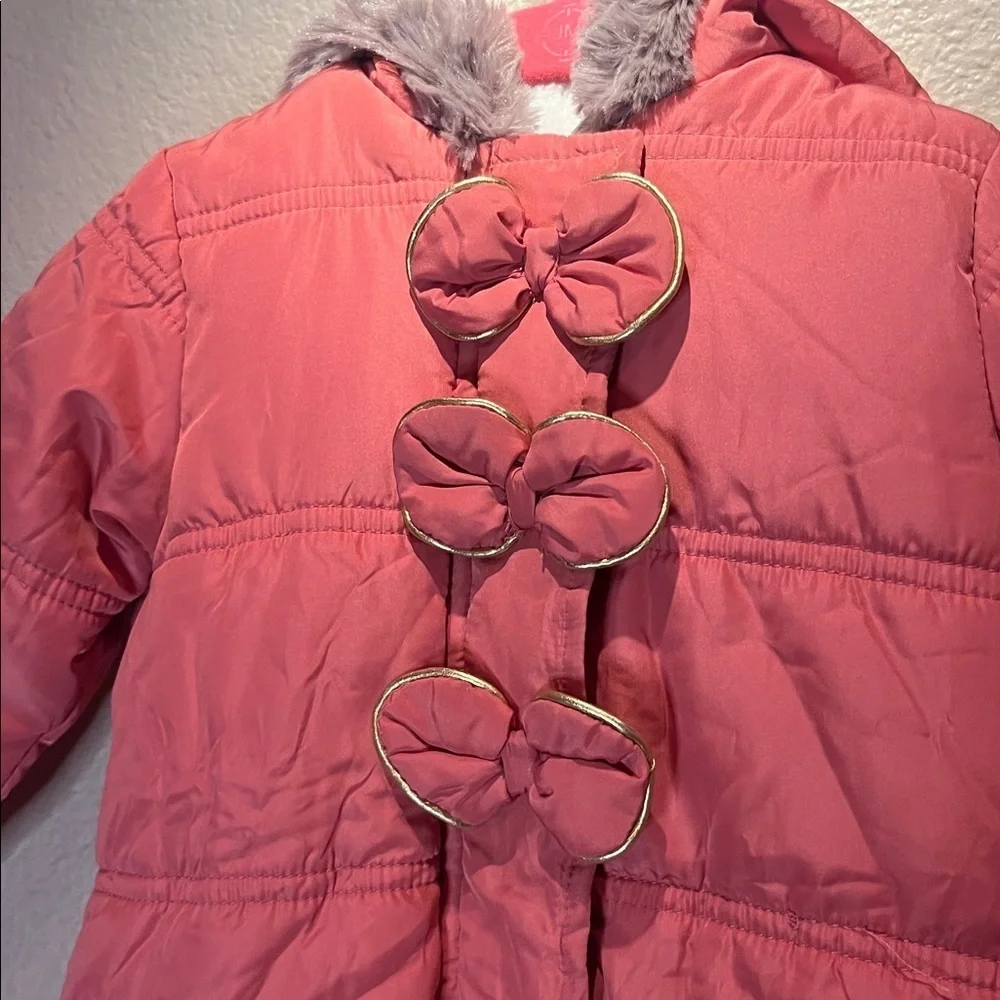 First Impressions Baby Girl’s Pink Faux Fur Footed Snowsuit Bunting 3-6 Months